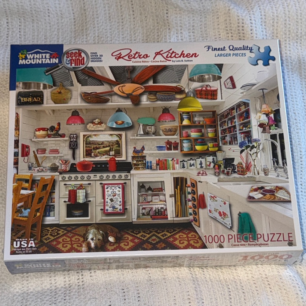 White Mountain Retro Kitchen Puzzle with Vibrant Colors
